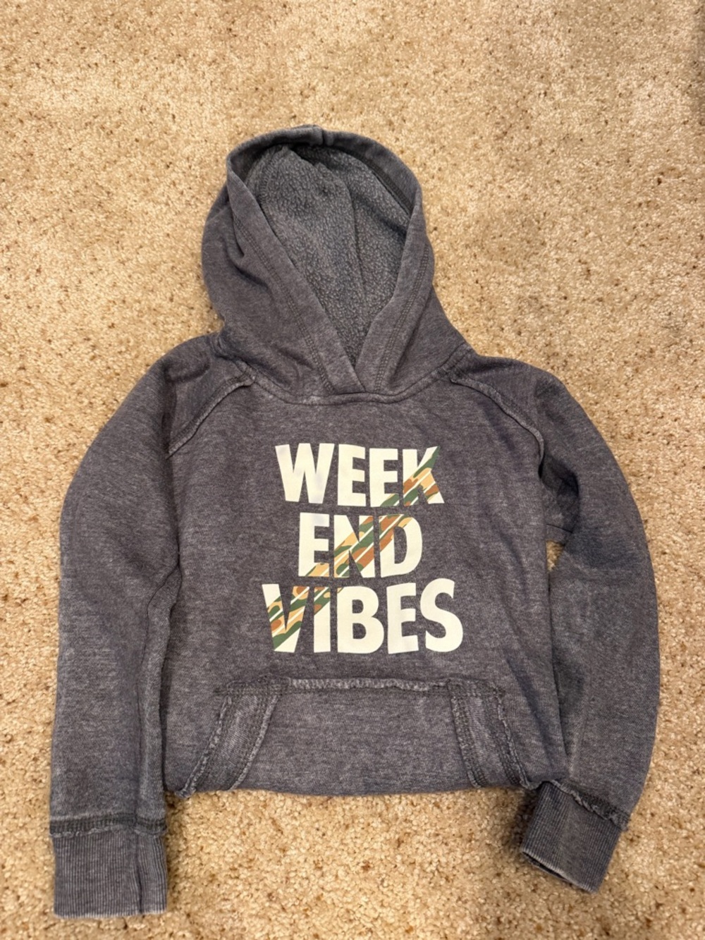 Children's Gray 'Weekend Vibes' Hooded Sweatshirt vintage Havana